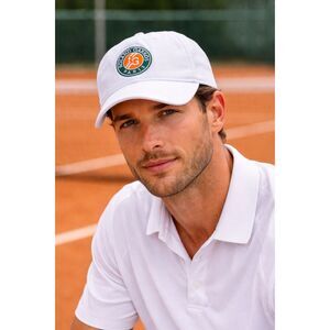 Roland Garros White French Open Tennis Club Cap Hat    Adult Size Medium
